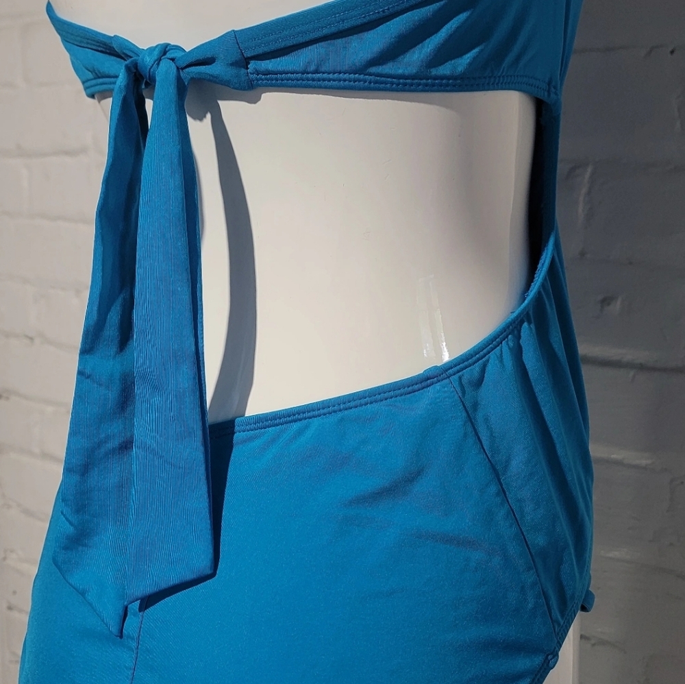 Kenneth Cole Blue Crisscross One Piece Swimsuit - Picture 2 of 10